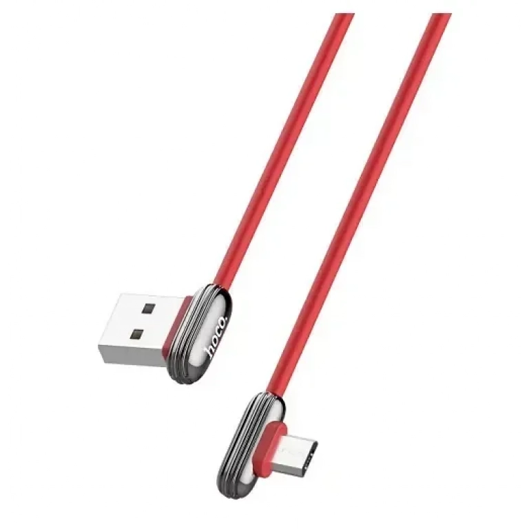 Hoco Angle (90°) USB 2.0 to micro USB Cable Κόκκινο 1.2m (U60)
