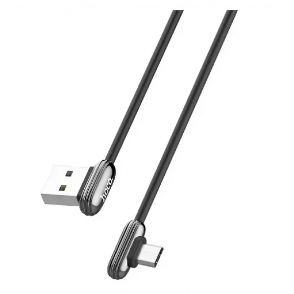Hoco Angle (90°) USB 2.0 to micro USB Cable Γκρι 1.2m (U60)