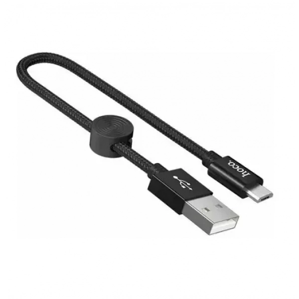 Hoco Braided USB 2.0 to micro USB Cable Μαύρο 0.25m (X35)