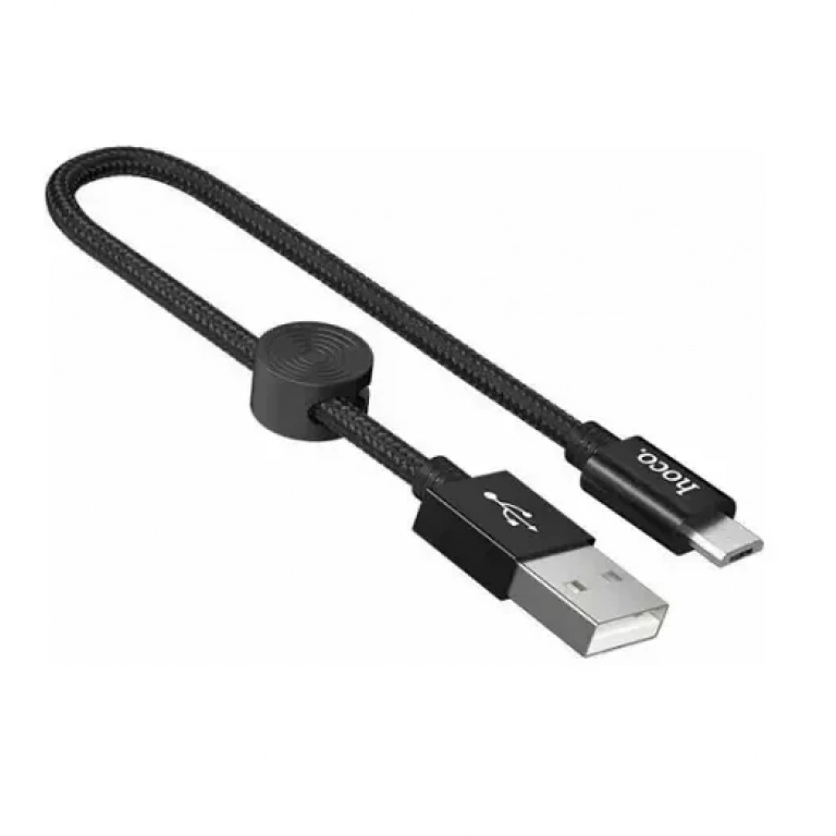 Hoco Braided USB 2.0 to micro USB Cable Μαύρο 0.25m (X35)