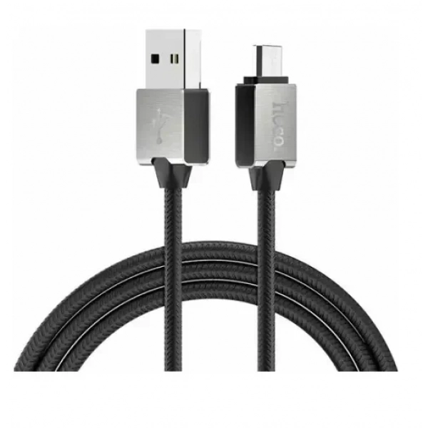 Hoco Braided USB 2.0 to micro USB Cable Μαύρο 1.2m (U49 Refined Steel)