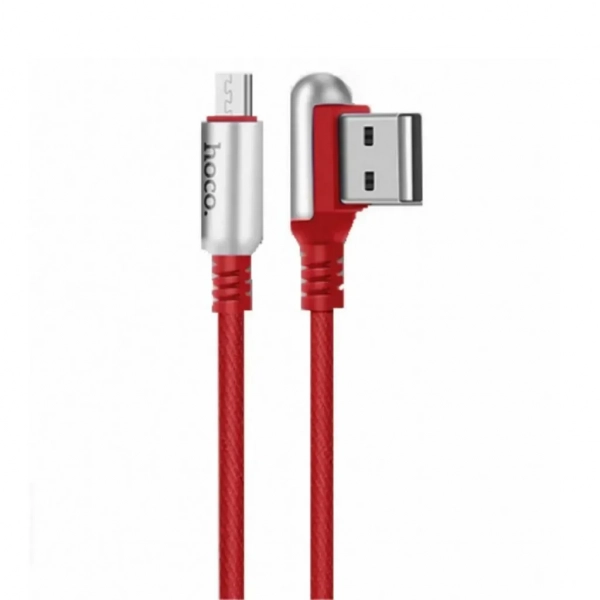Hoco U17 Capsule Angle (90°) / Braided USB 2.0 to micro USB Cable Κόκκινο 1.2m (25234)