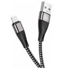 Hoco Braided USB 2.0 to micro USB Cable Μαύρο 1m (Blessing X57)