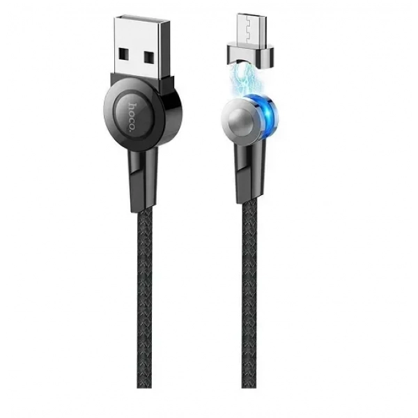 Hoco Braided / Magnetic USB 2.0 to micro USB Cable Μαύρο 1.2m (S8)