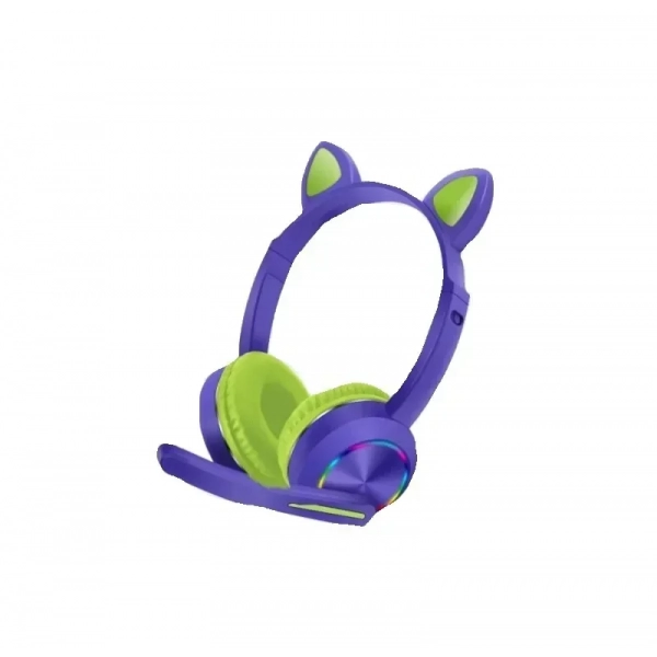 AKZ-02080 Ασύρματα/Ενσύρματα Over Ear Παιδικά Ακουστικά Μωβ