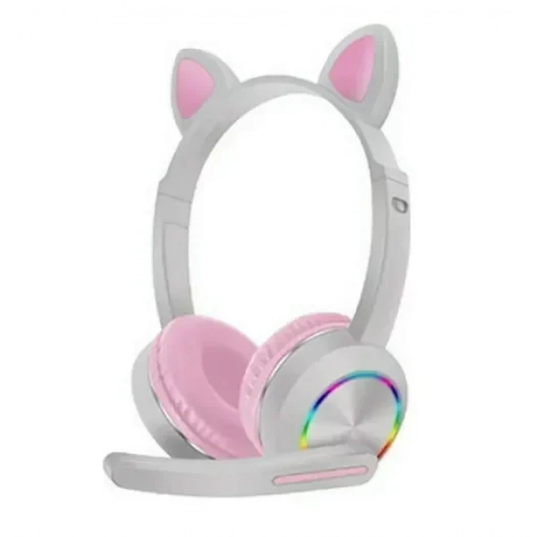 AKZ-02080 Ασύρματα/Ενσύρματα Over Ear Παιδικά Ακουστικά Λευκά