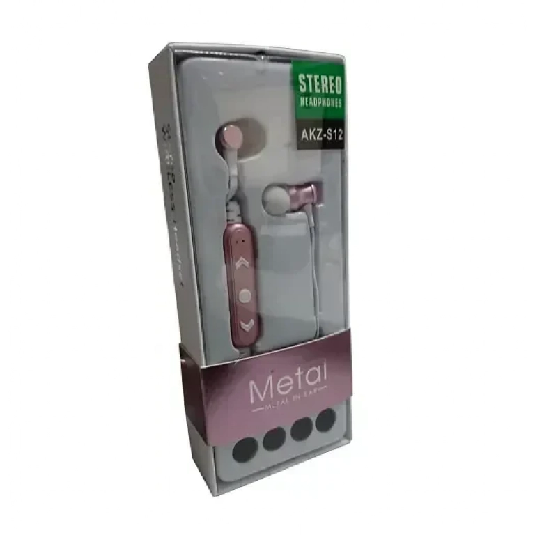 AKZ-S12 In-ear Bluetooth Handsfree Ροζ
