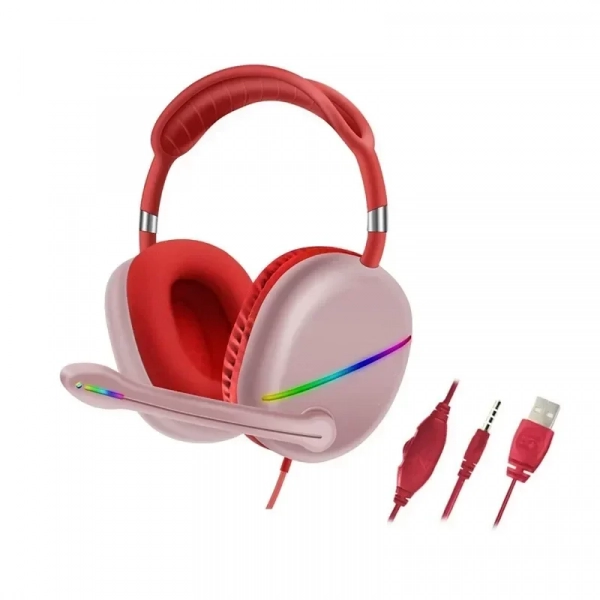 AKZ025 Gaming Headset (3.5mm / USB) Κόκκινο