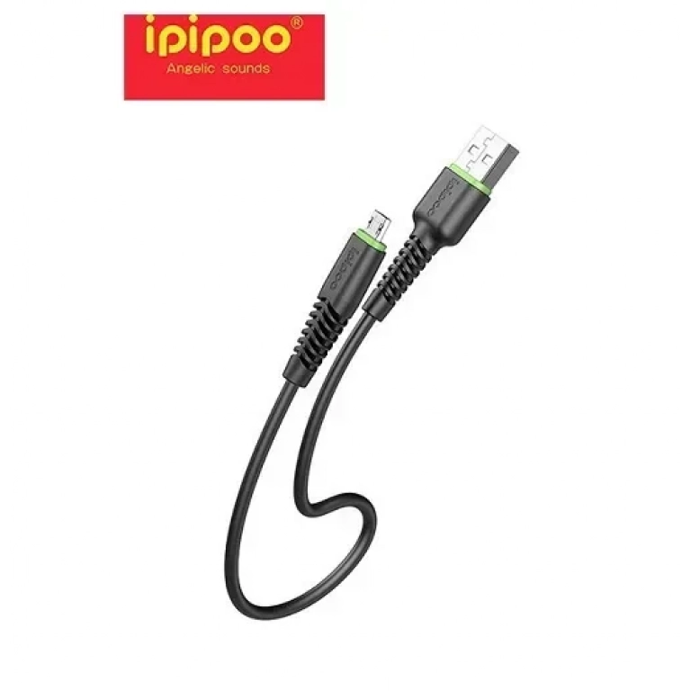 Ipipoo 2.4 fast charging data cable 250mm charging cable Android micro KP-25 BLACK