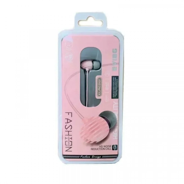 Elmcoei EV-186 In-ear Handsfree Μονό με Βύσμα 3.5mm Ροζ
