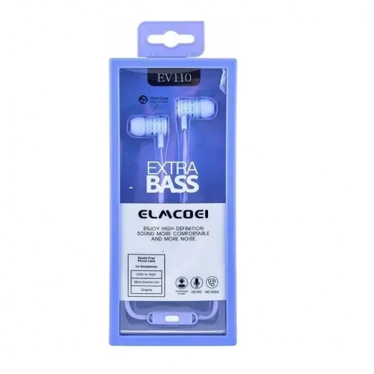 Elmcoei EV110 In-ear Handsfree με Βύσμα 3.5mm Μωβ