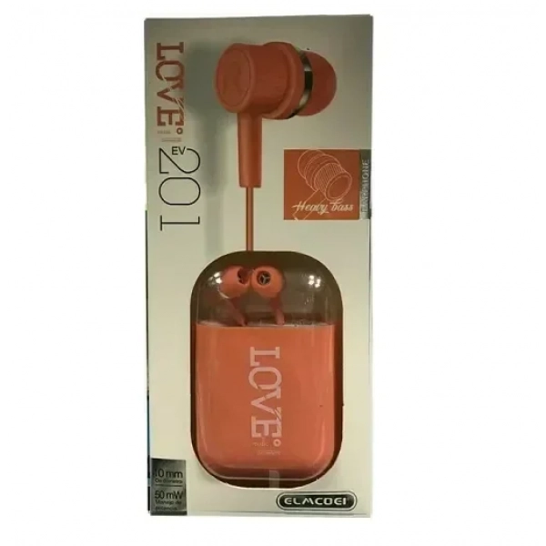 Elmcoei LOVE EV201 In-ear Handsfree με Βύσμα 3.5mm Πορτοκαλί