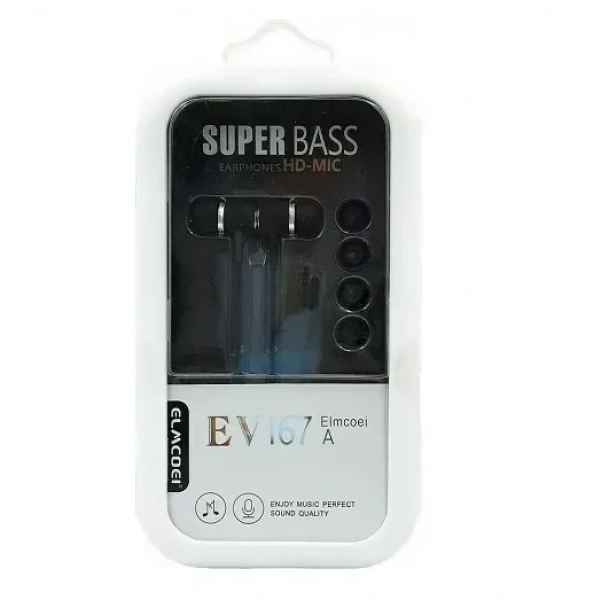 Elmcoei EV167 A In-ear Handsfree με Βύσμα 3.5mm Μαύρο