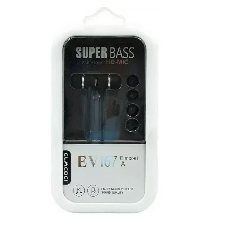 Elmcoei EV167 A In-ear Handsfree με Βύσμα 3.5mm Μαύρο