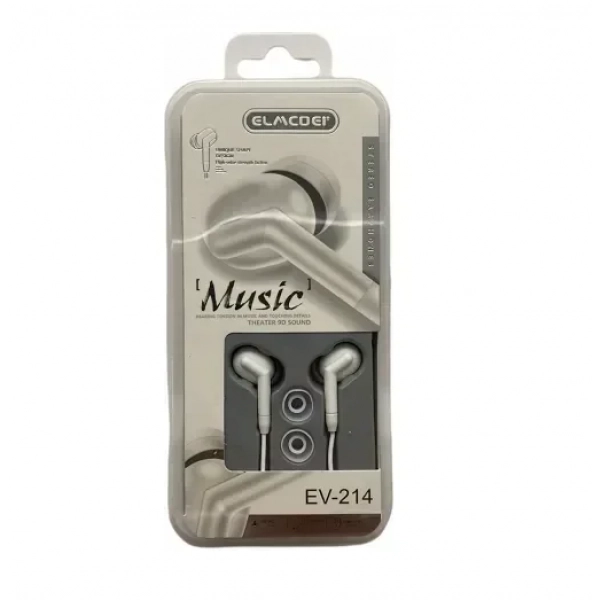 Elmcoei EV214 In-ear Handsfree με Βύσμα 3.5mm Λευκό