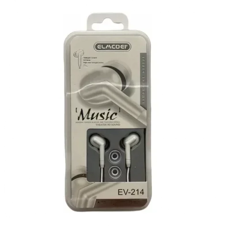 Elmcoei EV214 In-ear Handsfree με Βύσμα 3.5mm Λευκό