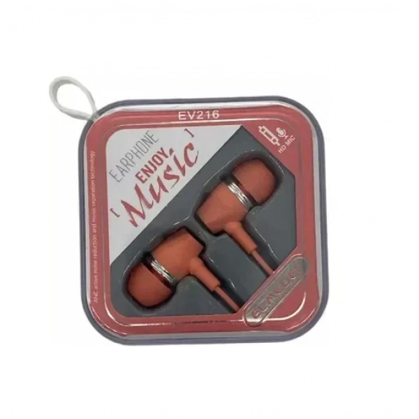 Elmcoei EV216 In-ear Handsfree με Βύσμα 3.5mm Ροζ