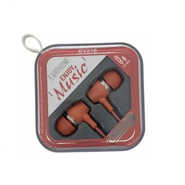 Elmcoei EV216 In-ear Handsfree με Βύσμα 3.5mm Ροζ