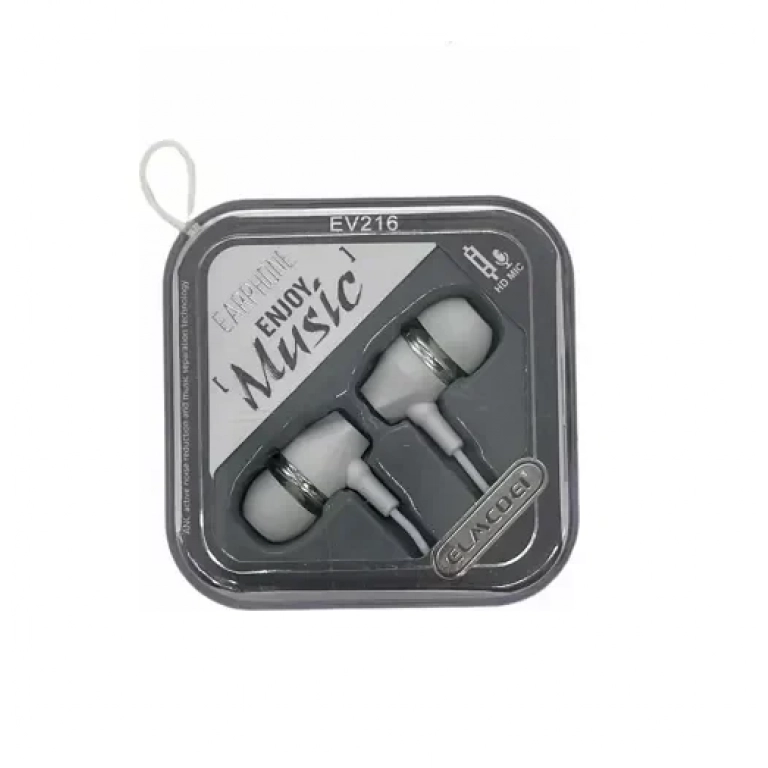 Elmcoei EV216 In-ear Handsfree με Βύσμα 3.5mm Λευκό