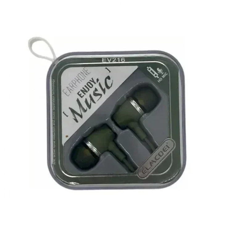 Elmcoei EV216 In-ear Handsfree με Βύσμα 3.5mm Πράσινο
