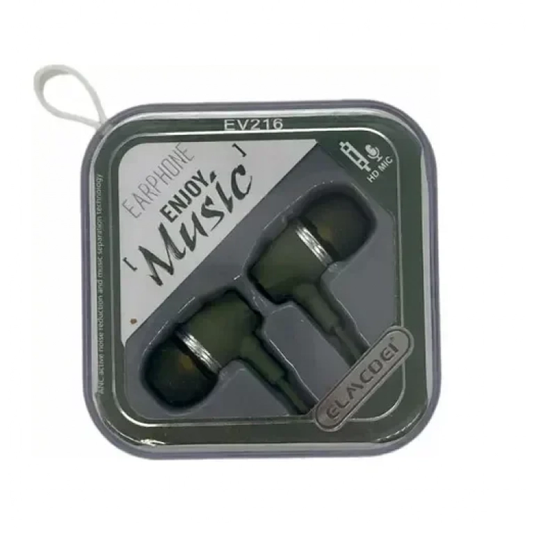 Elmcoei EV216 In-ear Handsfree με Βύσμα 3.5mm Γκρι