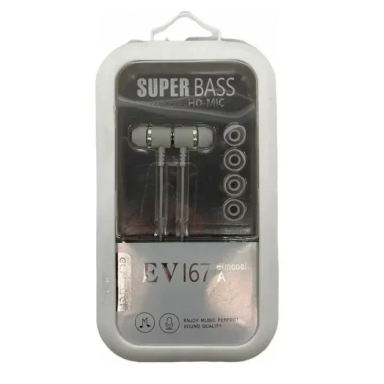 Elmcoei EV167 In-ear Handsfree με Βύσμα 3.5mm Γκρι