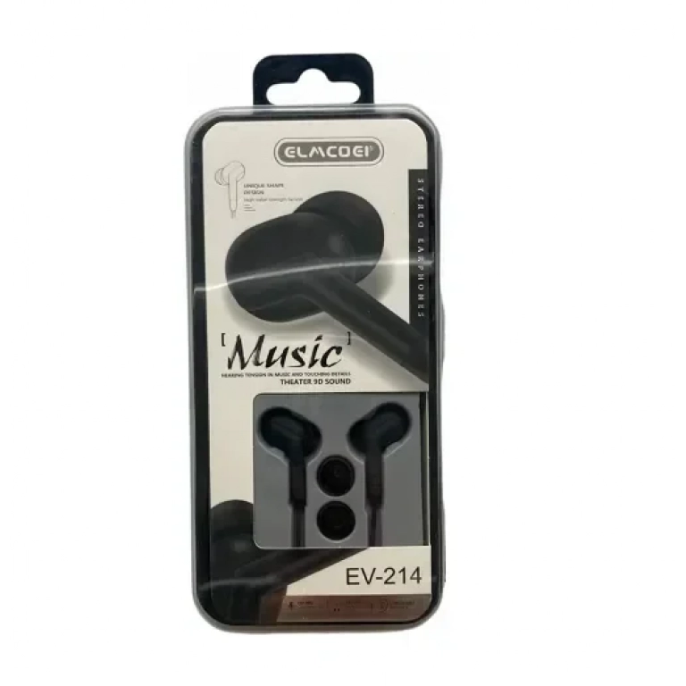 Elmcoei EV214 In-ear Handsfree με Βύσμα 3.5mm Μαύρο