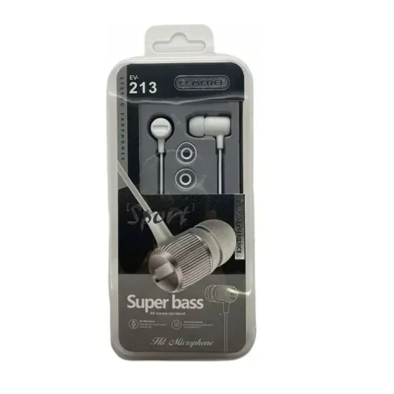 Elmcoei EV-213 In-ear Handsfree με Βύσμα 3.5mm Λευκό