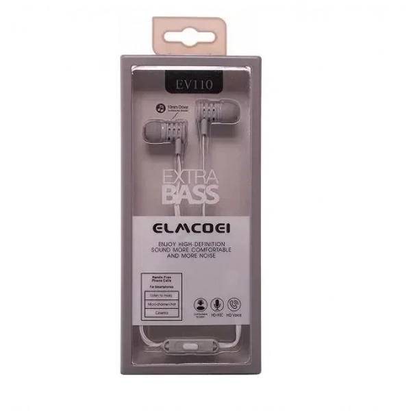 Elmcoei EV110 In-ear Handsfree με Βύσμα 3.5mm Γκρι