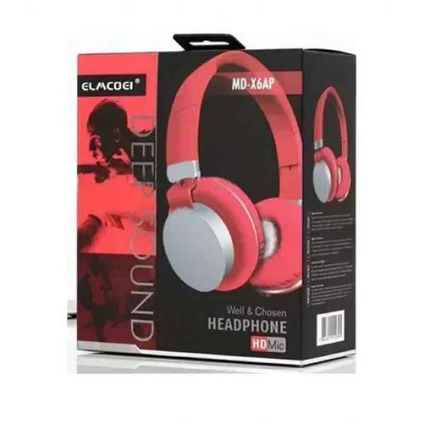 Elmcoei MD-X6AP Ενσύρματα On Ear Ακουστικά Κόκκινα