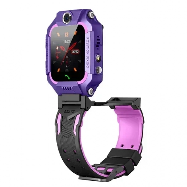 Παιδικό Smartwatch με Καουτσούκ/Πλαστικό Λουράκι Μωβ Q19 Flip 9102120006