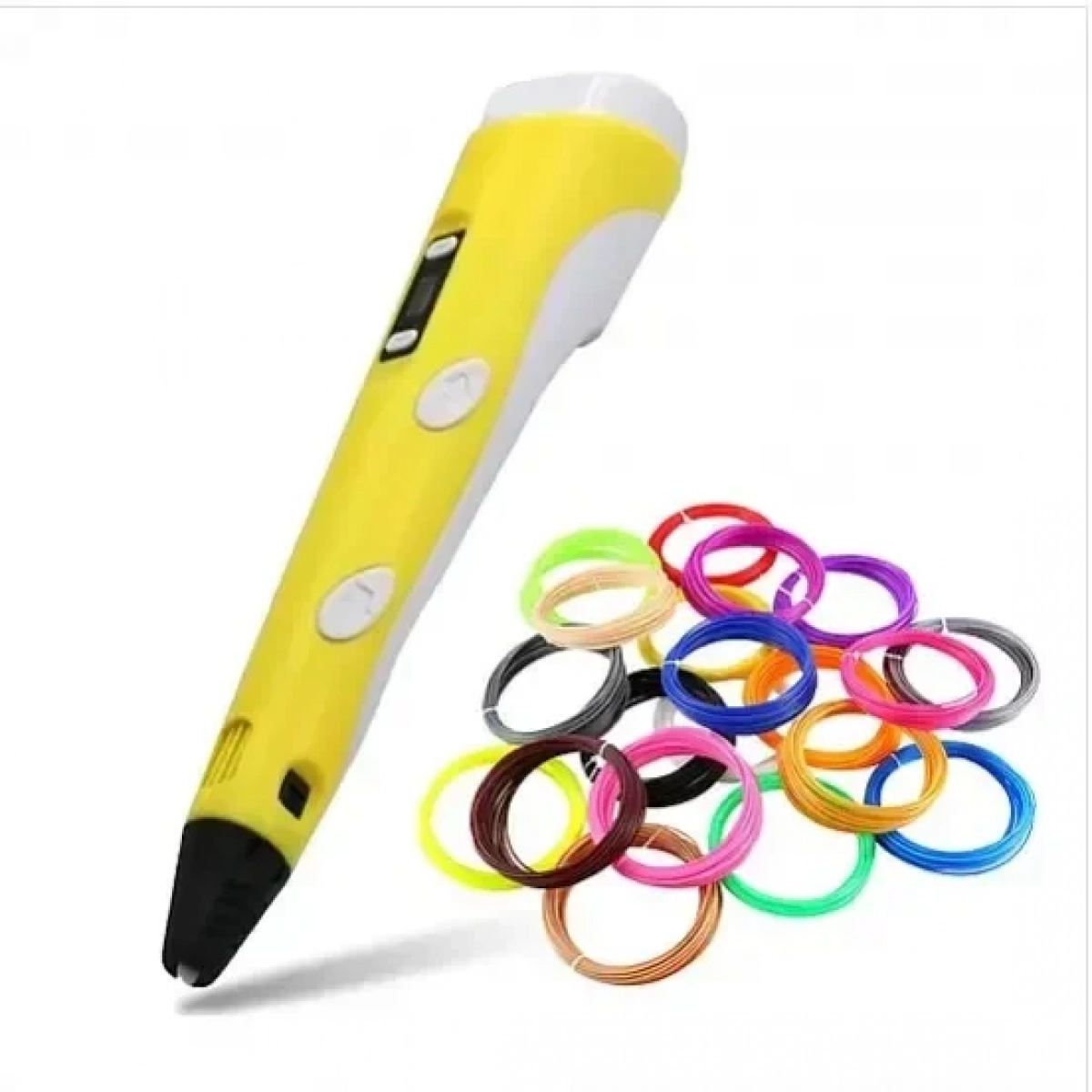 3D Pen Σετ με 10 Επιπλέον Νήματα Εκτύπωσης 40241 Κίτρινο