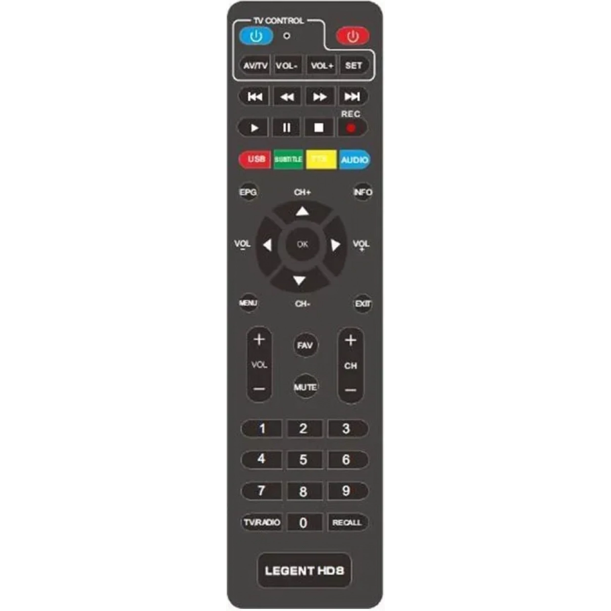 Legent HD8 DVB-T2 H.265 Ψηφιακός Δέκτης Mpeg-4 Full HD (1080p) με Λειτουργία PVR (Εγγραφή σε USB) Σύνδεσεις SCART / HDMI / USB