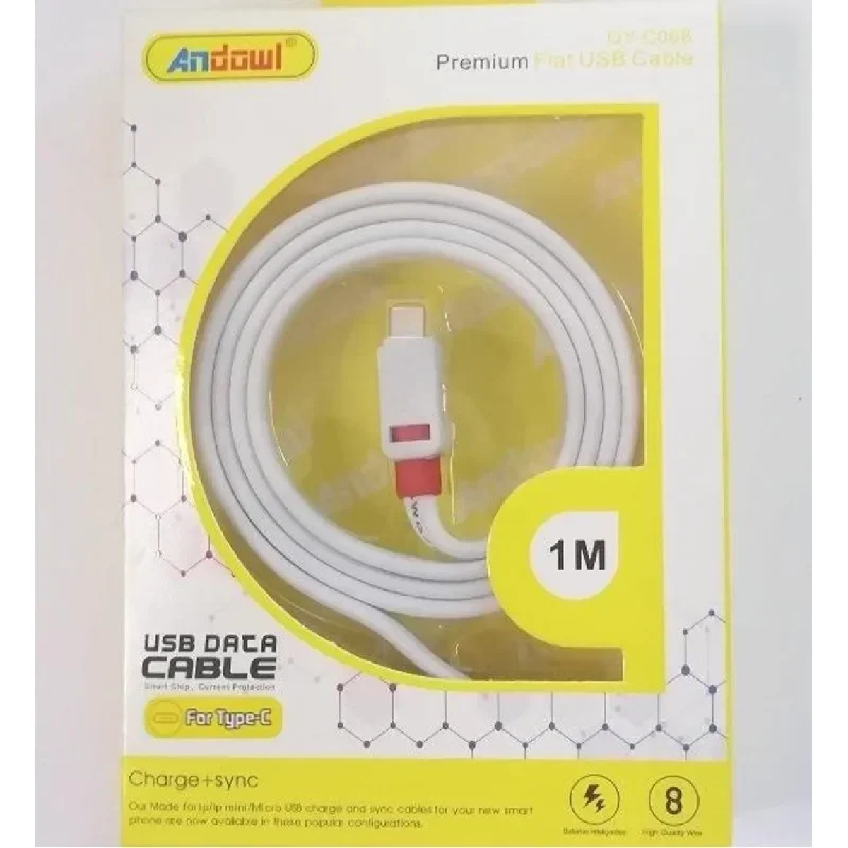 Καλώδιο μεταφοράς δεδομένων USB 2.0 1m Type-C Andowl QY-C068B - Image 3