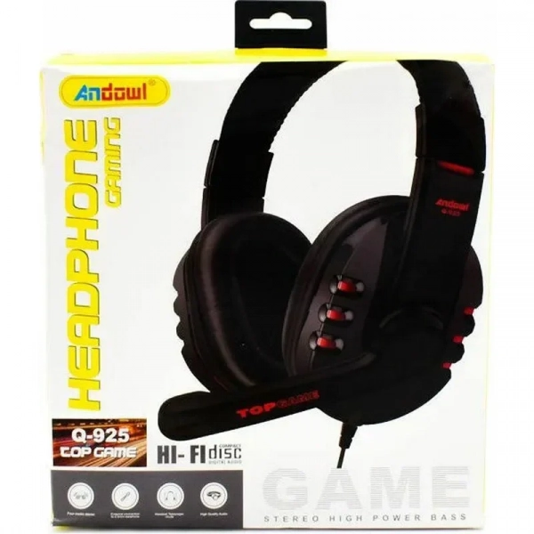 Over ear gaming ακουστικά μαύρα 3,5mm για PC Φ40mm Andowl Q-925