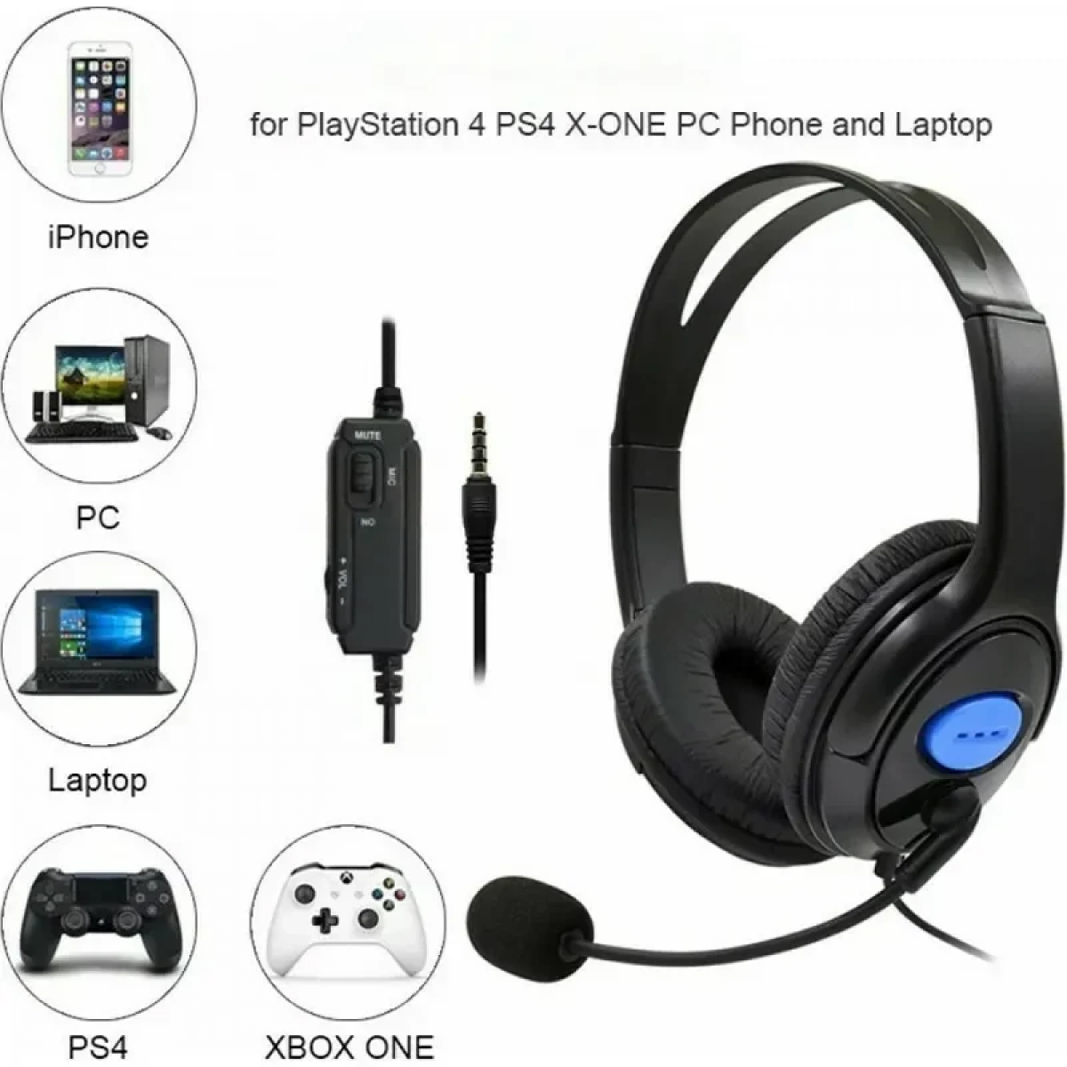 Στερεοφωνικά ακουστικά gaming με μικρόφωνο μαύρα Andowl Q-A61