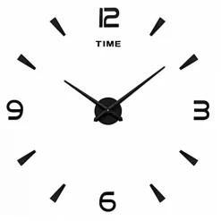Ακρυλικό Αυτοκόλλητο Ρολόι 3D Τοίχου με αριθμούς και παύλες Do It Yourself AL005-B Μαύρο