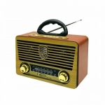 Retro επιτραπέζιο ραδιόφωνο επαναφορτιζόμενο με bluetooth και usb Yuegan YG-115BT χρυσό