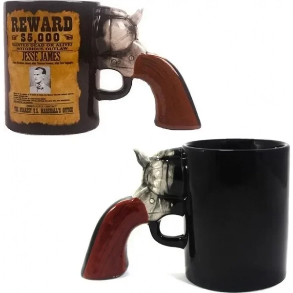 Jesse James Κούπα Κεραμική Μαύρη 500ml
