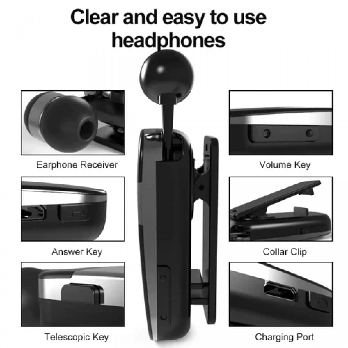 Fineblue K53 In-ear Bluetooth Handsfree Μαύρο
