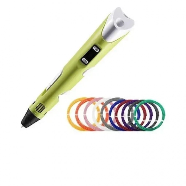 3D Pen Σετ με 10 Επιπλέον Νήματα Εκτύπωσης 40241 Κίτρινο