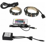 Αδιάβροχη Ταινία LED RGB 2x50cm με Τροφοδοτικό και Τηλεχειριστήριο SMD5050 USB (5V)