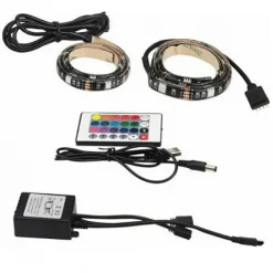 Αδιάβροχη Ταινία LED RGB 2x50cm με Τροφοδοτικό και Τηλεχειριστήριο SMD5050 USB (5V)
