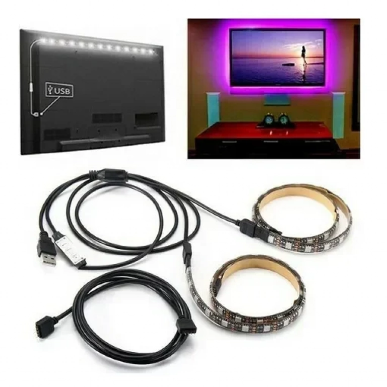 Ταινία led RGB 2x50cm αδιάβροχη 5050smd usb για TV