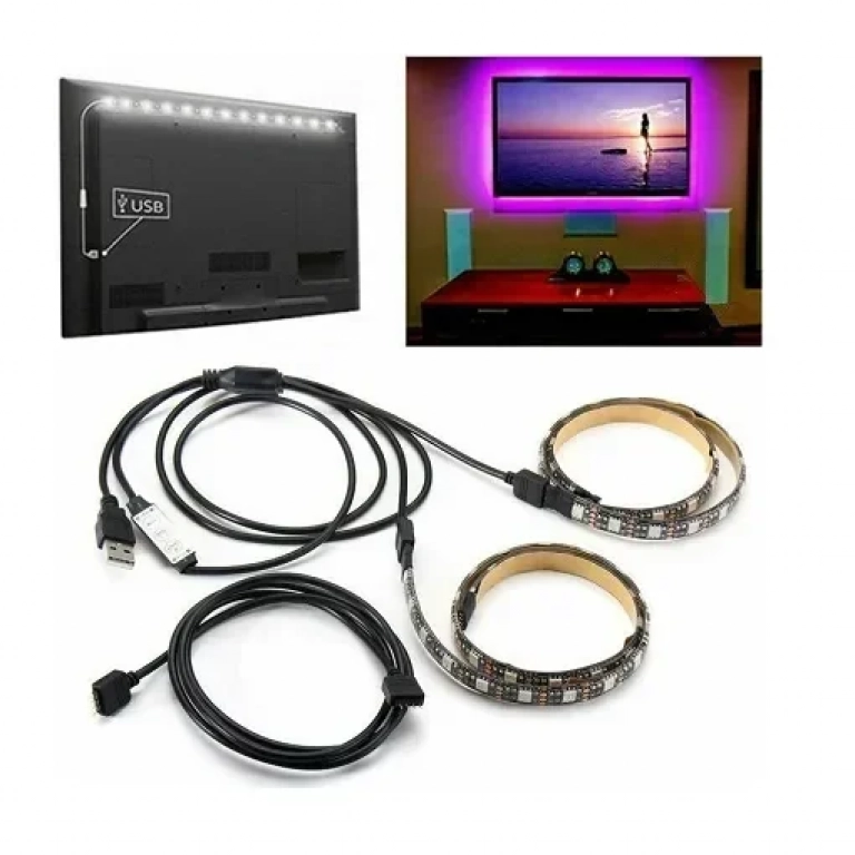 Αδιάβροχη Ταινία LED RGB 2x50cm με Τηλεχειριστήριο SMD5050 USB (5V) ON-17536