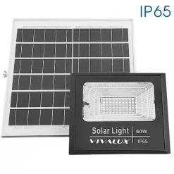 LED Αυτόνομος Ηλιακός Προβολέας (Solar) 60W με Φωτοβολταϊκό Πάνελ IP65 και Τηλεχειριστήριο Ψυχρό Λευκό (6000 - 6500Κ) 4474