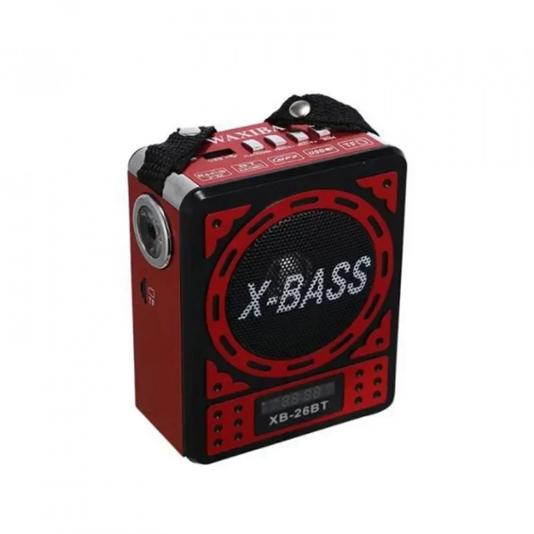 Waxiba XB-26BT Φορητό Ραδιόφωνο Επαναφορτιζόμενο με USB Κόκκινο