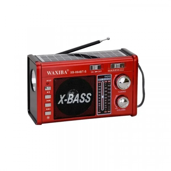 XB-864 Φορητό Ραδιόφωνο Ηλιακό με Bluetooth Κόκκινο