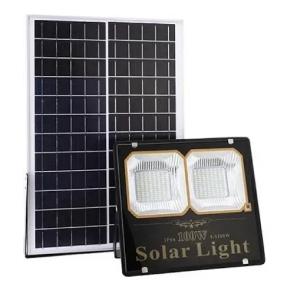 Ηλιακός Προβολέας LED 100W Αδιάβροχος Με Χρονοδιακόπτη T-S100W