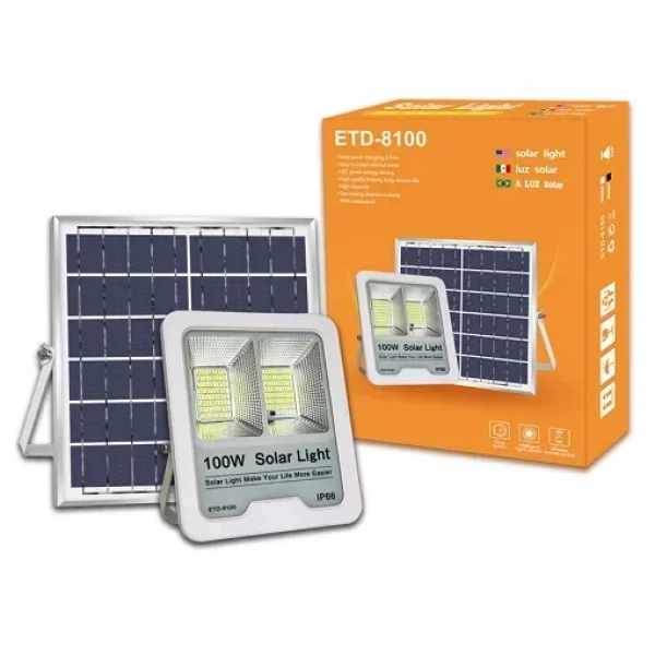 ETD-8100 ΗΛΙΑΚΟΣ ΠΡΟΒΟΛΕΑΣ 100W SOLAR LIGHT 100W IP66 FR-01
